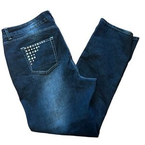 Penningtons women’s jeans straight fit size 20 denim pants studded‎